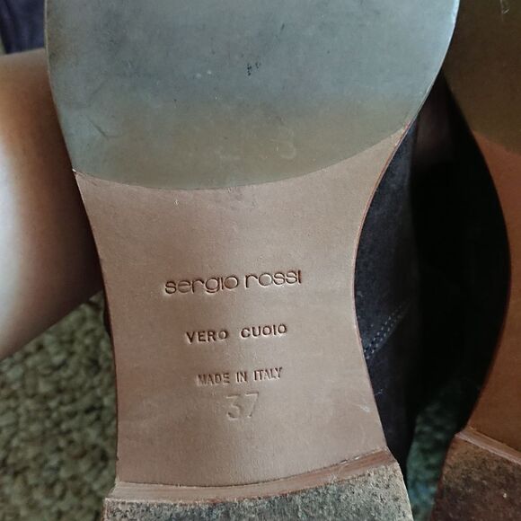 SERGIO ROSSI brown Suede below the knee boots size 7 - Picture 11 of 12